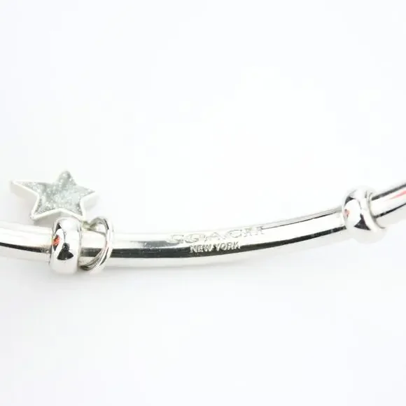 Coach Silver Glitter Star Charm Cuff Bracelet - Picture 5 of 6